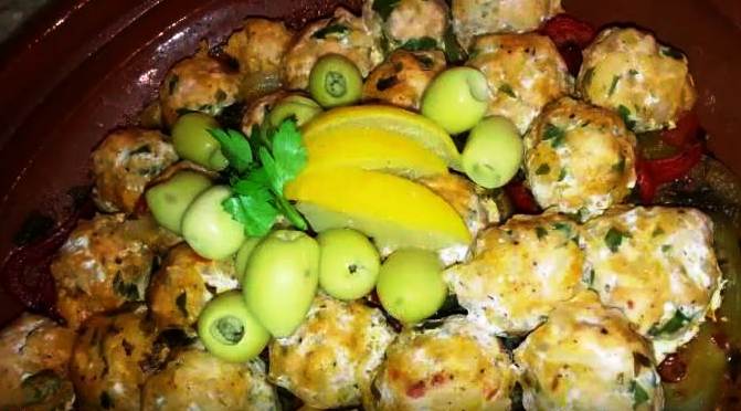 طاجين سمك السلمون والارز