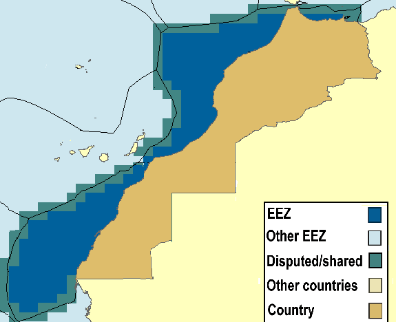 نتيجة بحث الصور عن المغرب يرسم حدود البحر