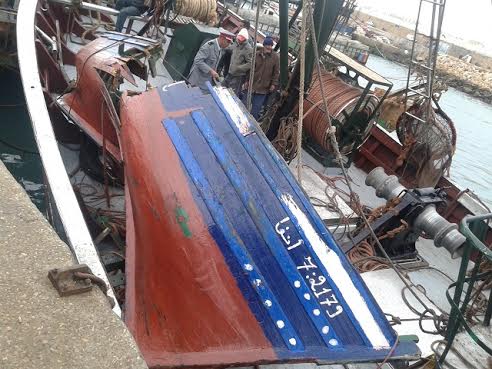 فقدان ثلاثة بحارة  في حادث اصطدام قارب للصيد التقليدي بمركب للصيد السردين قبالة ساحل إقليم اسفي