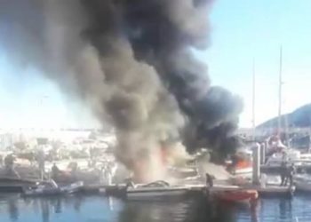 حريق بميناء المضيق