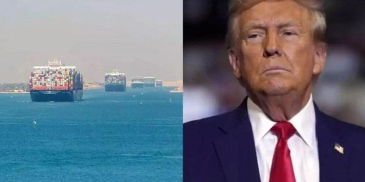 ترامب يطالب بمجانية عبور قناة السويس