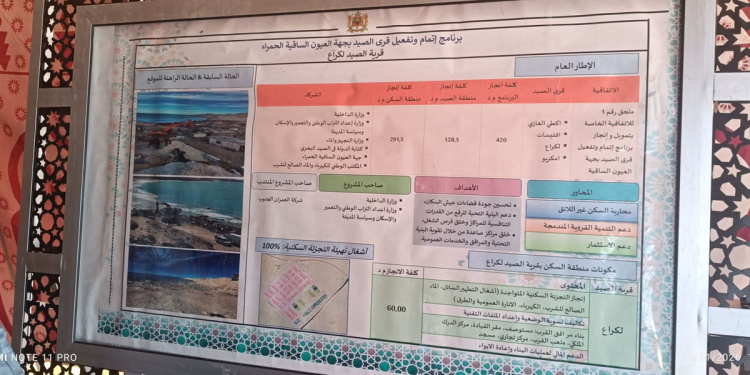 إطلاق مشروع تتمة بناء قرية الصيد “لكراع” بجماعة اجريفية بإقليم بوجدور